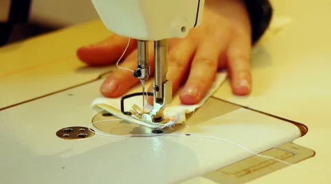 Sewing on sewing mashine Stock Footage 64803042
