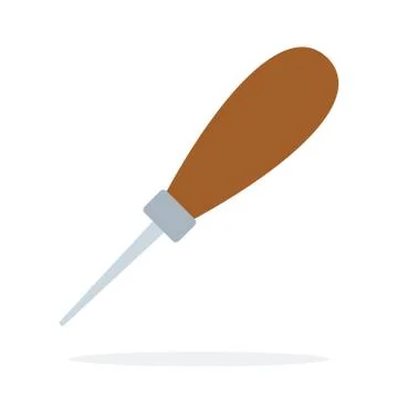 Sewing short awl vector flat isolated Stock Illustration