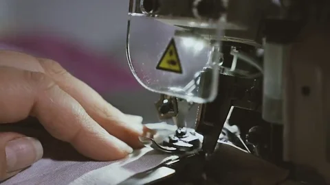 Sewing in slow motion. Close up. Stock Footage 69076180