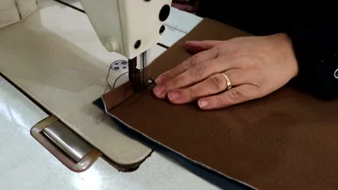 Sewing sofa fabric 1 Shot Stock Footage 147366346
