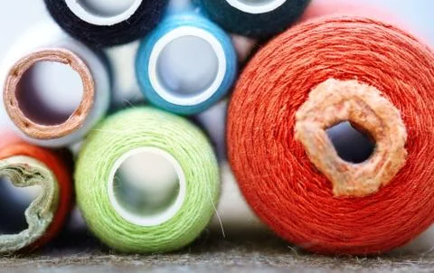 Sewing spools Stock Photos