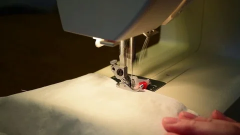 Sewing a straight stitch close up Stock Footage 81757596