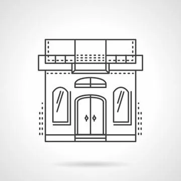 Sewing studio building facade line vector icon Ilustración de archivo
