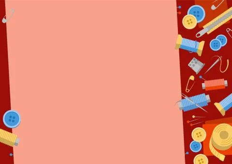Sewing stuff background with blank place for text 스톡 일러스트
