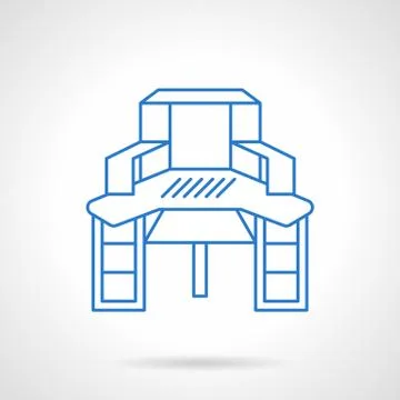 Sewing table blue flat line vector icon Illustrazione stock
