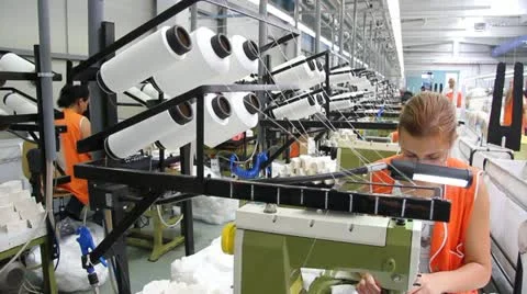 Sewing in the textile factory Stock Footage 11019486
