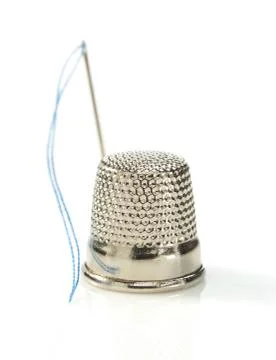 Sewing thimble on white Stock Photos