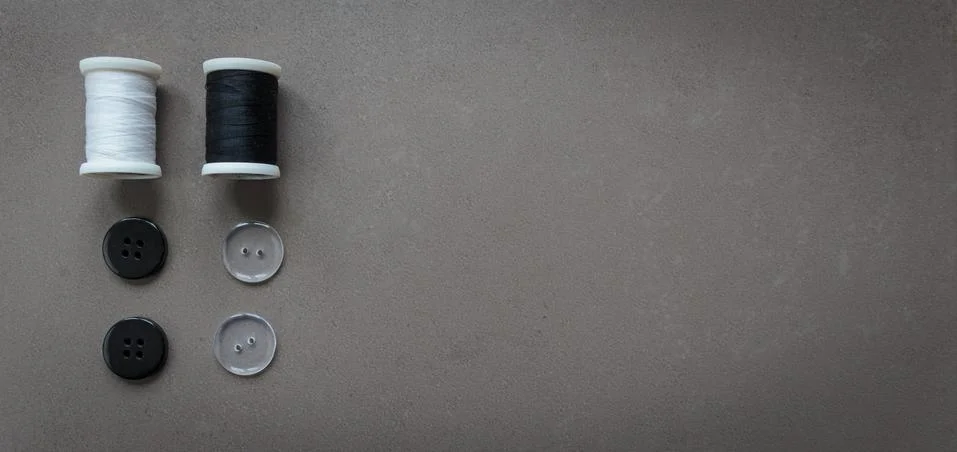 Sewing thread and buttons Stock Photos