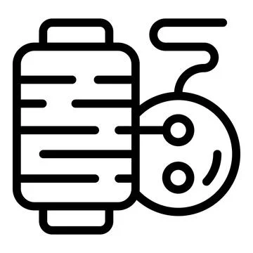 Sewing thread button icon outline vector. Needlework material equipment Illustrazione stock