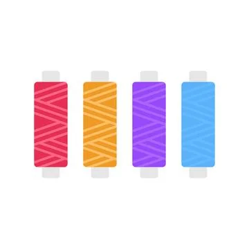 Sewing Thread Flat Illustration. Clean Icon Design Element on Isolated Whit.. 스톡 일러스트
