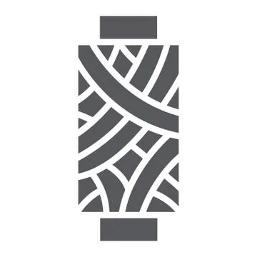 Sewing thread glyph icon, bobbin and sew, spool sign, vector graphics, a solid イラスト素材
