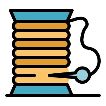 Sewing thread icon color outline vector 스톡 일러스트