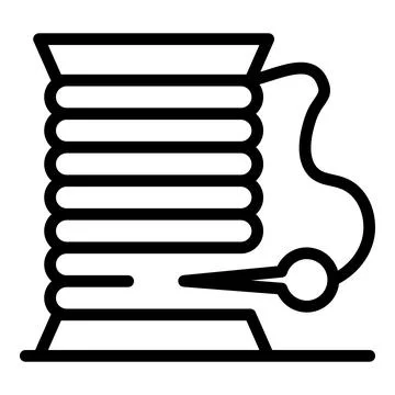 Sewing thread icon, outline style 库存插图