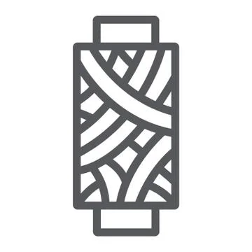 Sewing thread line icon, bobbin and sew, spool sign, vector graphics, a linear 스톡 일러스트