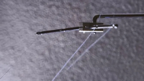 Sewing thread moving to the machine Stock Footage 69126641