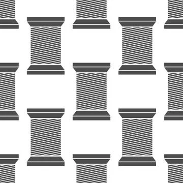 Sewing Thread Reel Icon Seamless Pattern. Vector art illustration Stock Illustration