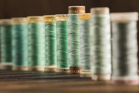 Sewing thread reels Stock Photos