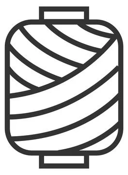 Sewing thread roll line icon. Spool symbol Stock Illustration