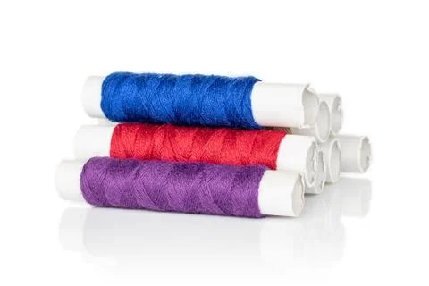 Sewing thread spool isolated on white Stock Photos