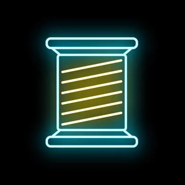Sewing thread spool neon glow icon art Stock Illustration