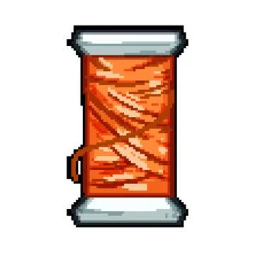 Sewing thread spool pixel art vector illustration 库存插图