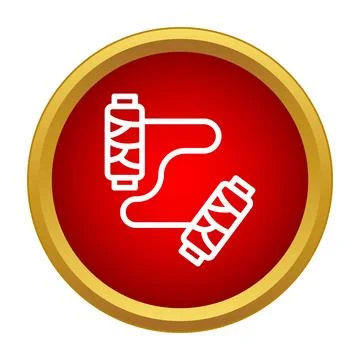 Sewing thread spools vector line art button Stock Illustration