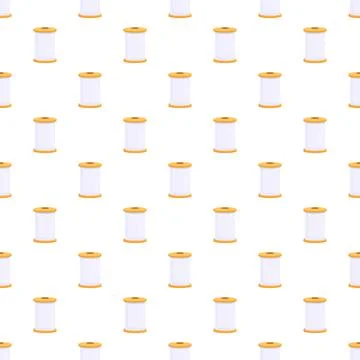 Sewing thread spools white seamless pattern background 스톡 일러스트