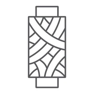 Sewing thread thin line icon, bobbin and sew, spool sign, vector graphics, a 스톡 일러스트