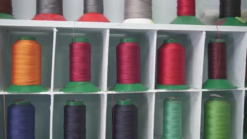Sewing Threads Closeup Video stock 155846270