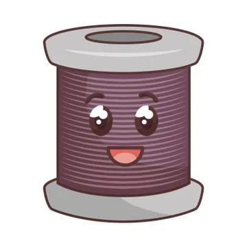 Sewing threads comic character isolated icon Stock Illustration