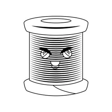 Sewing threads comic character isolated icon Stock Illustration
