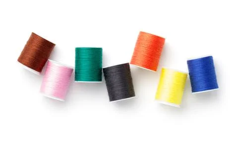 Sewing Threads Isolated On White Background Stock Photos