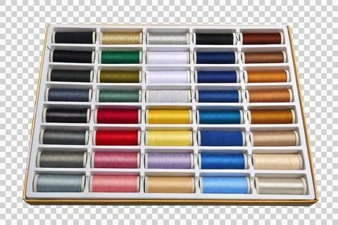 Sewing threads multicolored background isolated Stock Photos