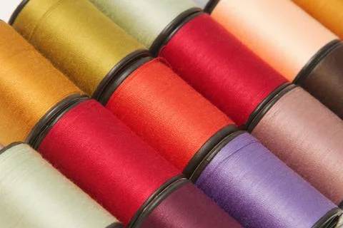 Sewing threads multicolored background Stock Photos