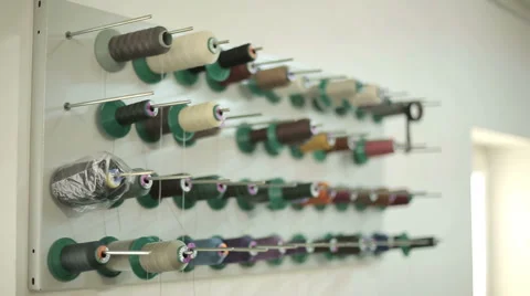 Sewing threads multicolored on spool Stock Footage 43160213