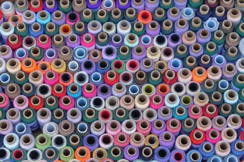 Sewing threads spools Stock Photos