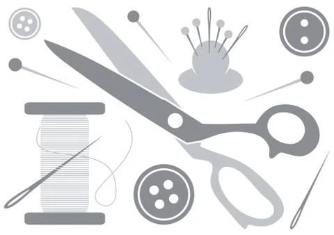 Sewing tools icons Stock-Illustration
