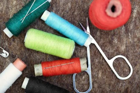 Sewing tools Stock Photos