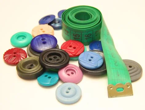 Sewing tools on white background Stock Photos