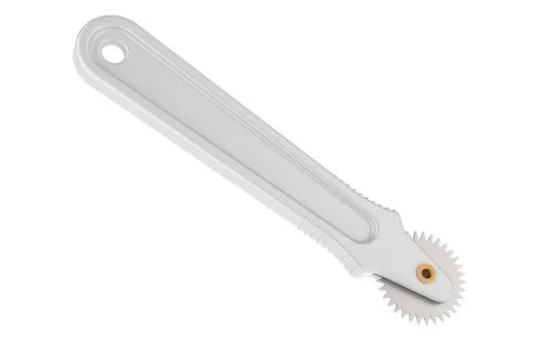 Sewing tracing wheel for sewing patterns, white color. 3D rendering Stock Illustration