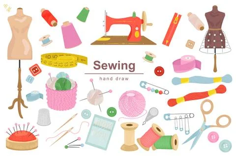 Sewing Vector Set Stock Illustration