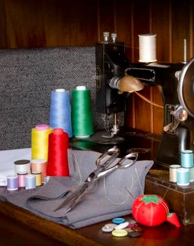 Sewing vertical Foto stock