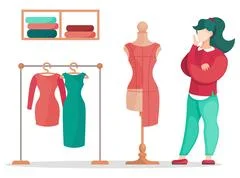 Sewing mannequin on an isolated background. Vector illustration of
