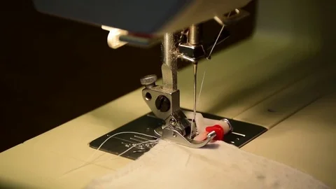 Sewing a Zigzag Stitch close up Stock Footage 81757463