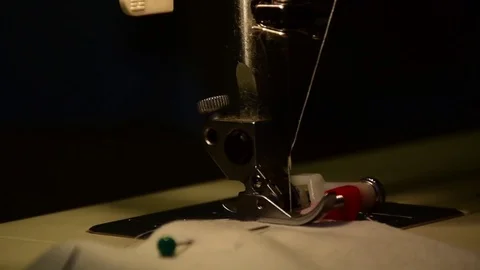 Sewing a Zigzag Stitch Close Up Stock Footage 81757647