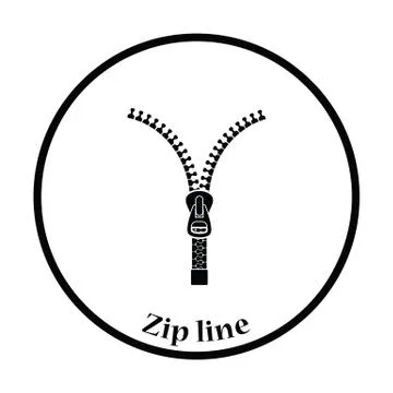 Sewing zip line icon Stock Illustration