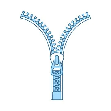 Sewing Zip Line Icon Stock Illustration