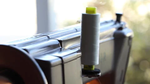SewingMachine Spool Close Up Video stock 153486919