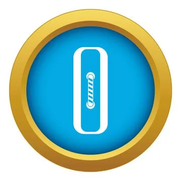 Sewn rectangular button icon blue vector isolated 스톡 일러스트