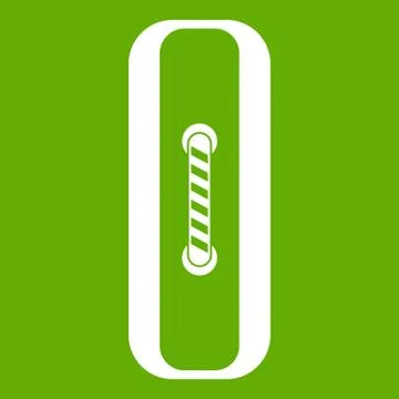 Sewn rectangular button icon green 库存插图